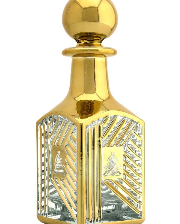 Parfüm Esans Cam Şişesi Gold Boş Esans Cam Şişesi Dekorotif Vitrin Şişesi 150 Ml. X002-150ML-2
