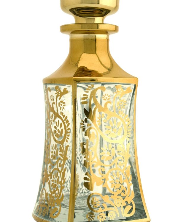 Parfüm Esans Cam Şişesi Gold Boş Esans Cam Şişesi Dekorotif Vitrin Şişesi 150 Ml. X009-150ML-1